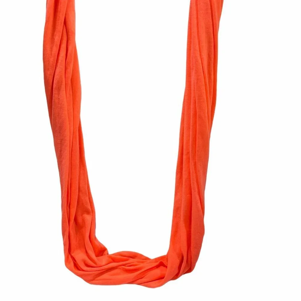 Bright Orange Infinity Scarf‎ For Women Lightweight Stretch Knit Fabric Loop